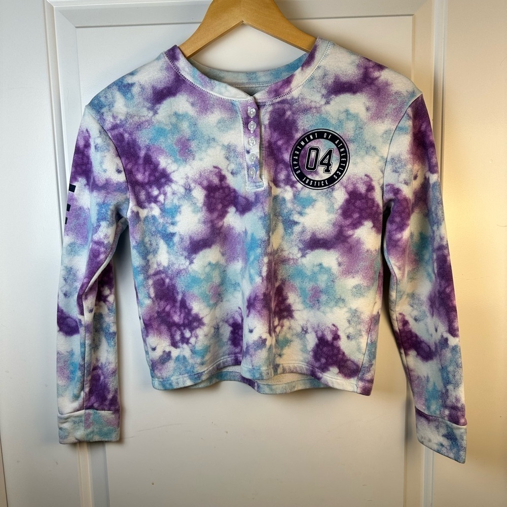 Justice Purple and Blue Tie-Dye Sweatshirt - Picture 6 of 9